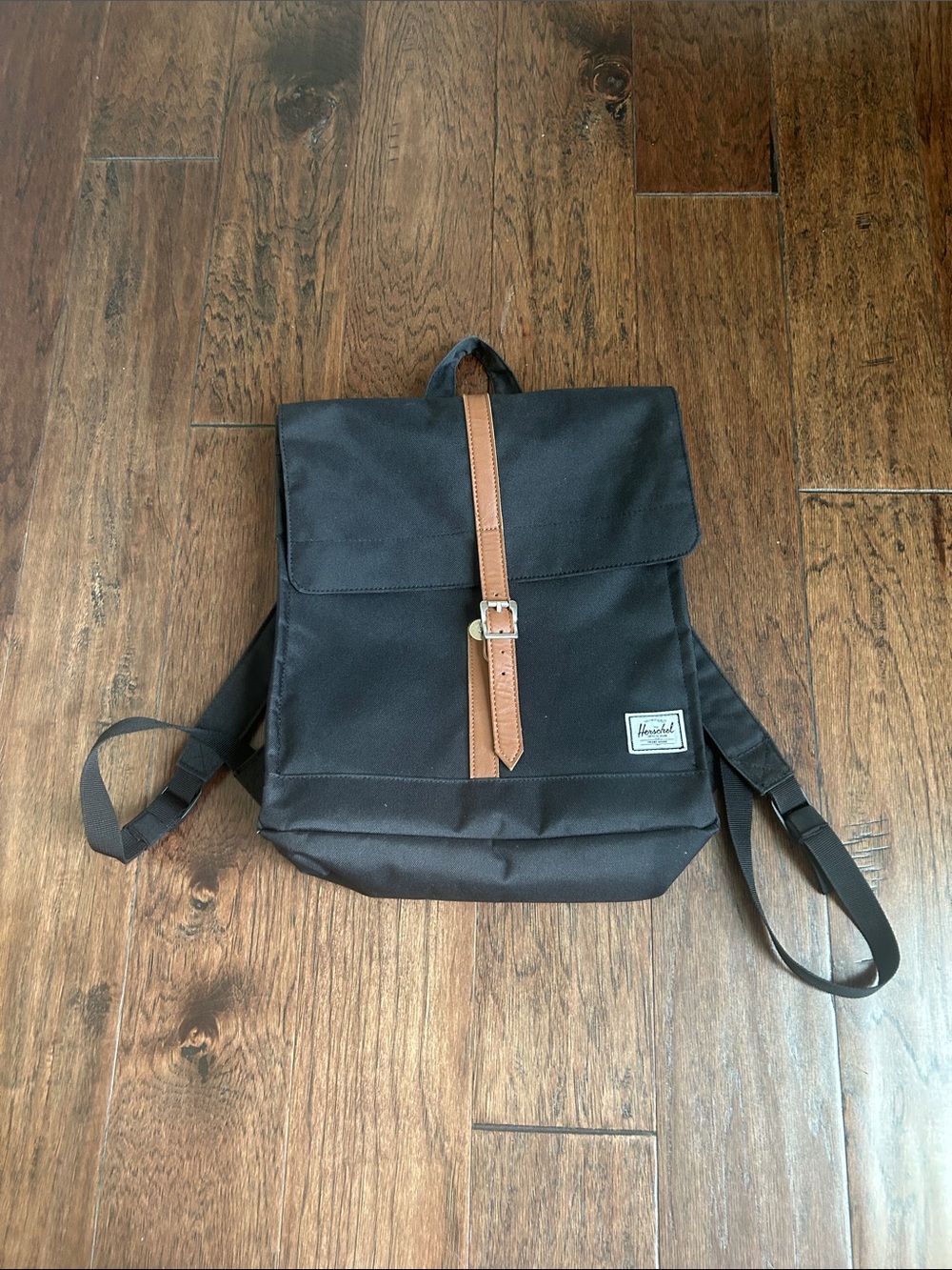 Herschel Supply Company Black Backpack with Tan Strap